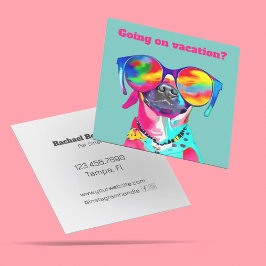 Tarjeta De Visita Cuadrada Un divertido y colorido perro Personalizado Mascot