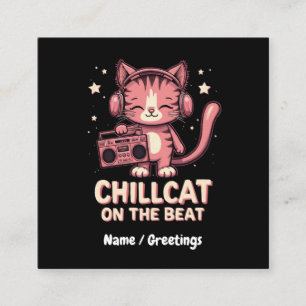 Tarjeta De Visita Cuadrada Un gato fino en el diseño de moda