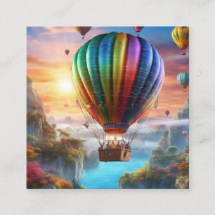 Tarjeta De Visita Cuadrada Un globo aerostático hecho de una corteza transpar