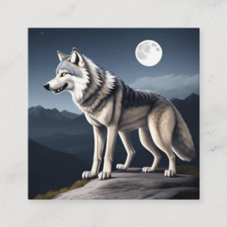 Tarjeta De Visita Cuadrada Un lobo valiente