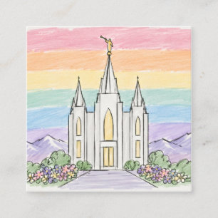 Tarjeta De Visita Cuadrada Un lugar celestial de paz Hermoso templo SUD