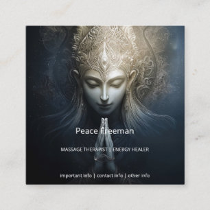 Tarjeta De Visita Cuadrada Un Momento de Gracia Arte de Meditación