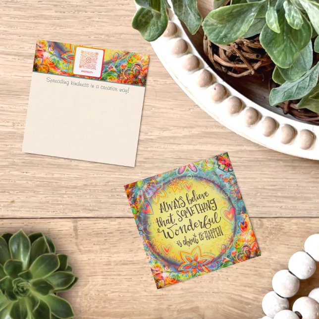 Tarjeta De Visita Cuadrada Una Cita Maravillosa Cartas de Amabilidad Floral (Subido por el creador)