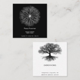 Tarjeta De Visita Cuadrada Una Fuente | Diseño del Árbol de la Vida