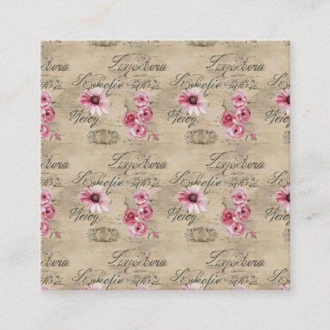 Tarjeta De Visita Cuadrada Una serie de diseño de éfera francesa 20 (Anverso)