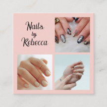 Uñas de foto script negro rosa elegante 3 