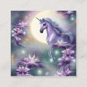Tarjeta De Visita Cuadrada Unicornio de color de agua