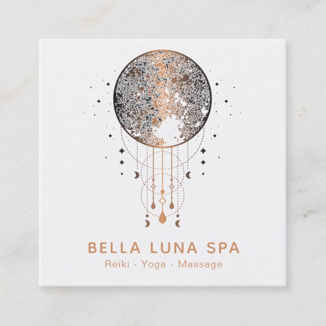 Tarjeta De Visita Cuadrada Universo lunar del Shaman de la luna del cosmos (Anverso)