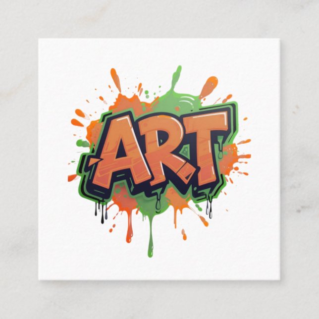 Tarjeta De Visita Cuadrada Urban Splash Art Graffiti Pulse Bold Street Expres (Anverso)