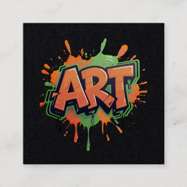 Tarjeta De Visita Cuadrada Urban Splash Art Graffiti Pulse Bold Street Expres (Anverso)
