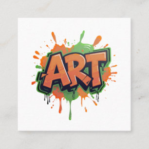 Tarjeta De Visita Cuadrada Urban Splash Art Graffiti Pulso Expresión Callejer