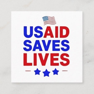 Tarjeta De Visita Cuadrada USAID salva vidas de la agencia estadounidense de