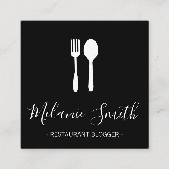 Tarjeta De Visita Cuadrada Utensilios (Anverso)