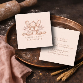 Tarjeta De Visita Cuadrada Utensilios de repostería Panadería Baker