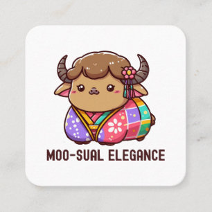 Tarjeta De Visita Cuadrada Vaca en elegancia en Tierras Altas