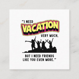 TARJETA DE VISITA CUADRADA VACACIONES