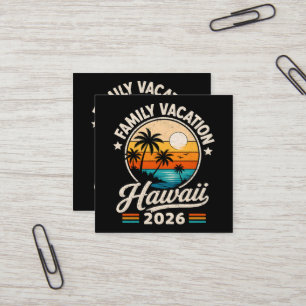 Tarjeta De Visita Cuadrada Vacaciones Familiares Hawái 2026
