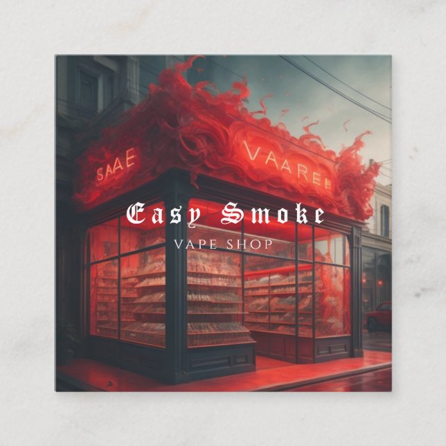 Tarjeta De Visita Cuadrada Vapor Vape Plume of Smoke Black & White (Anverso)