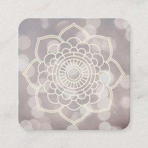Tarjeta De Visita Cuadrada Variación de bokeh y Mandala