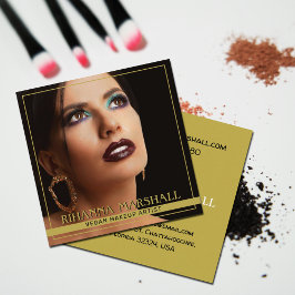 Tarjeta De Visita Cuadrada Vegan Makeup Artist Square Business Card