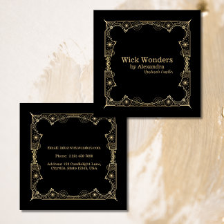 Tarjeta De Visita Cuadrada Vela apothecaria mágica de oro negro