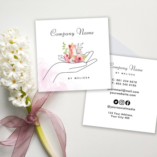 Tarjeta De Visita Cuadrada Vela floral (Subido por el creador)