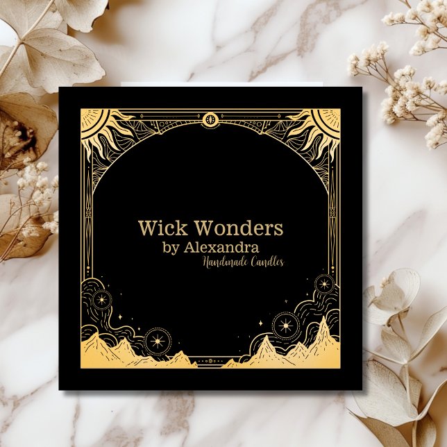 Tarjeta De Visita Cuadrada Velas celestes de oro y negro (Subido por el creador)