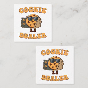Tarjeta De Visita Cuadrada Vendedor de galletas divertido horneando