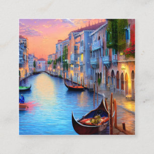 Tarjeta De Visita Cuadrada Venecia es una ciudad famosa por sus intrincados c