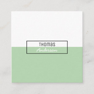 Tarjeta De Visita Cuadrada Verde claro simple profesional minimalista