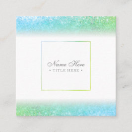 Tarjeta de visita cuadrada verde de lujo de moda