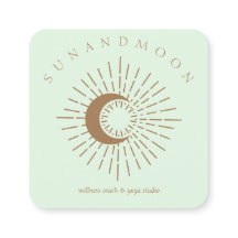 Verde Marrón Minimalista Moderno Celestial Sol Lun