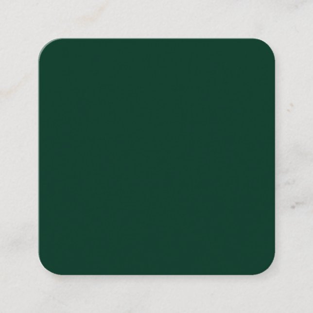 Tarjeta de visita cuadrada verde oscuro (Anverso)