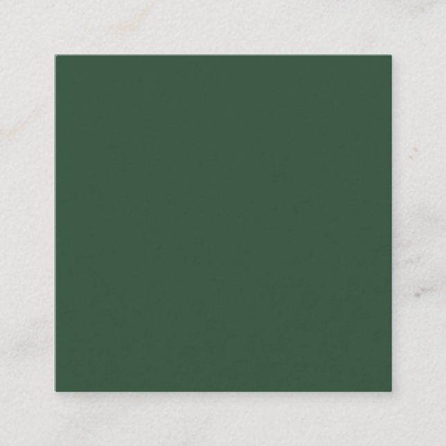 Tarjeta De Visita Cuadrada Verde Pino (Anverso)