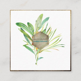 Tarjeta De Visita Cuadrada VERDE PixDezines, SAGE+PINE