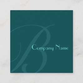 Tarjeta De Visita Cuadrada Verde verde azulado de dos tonos