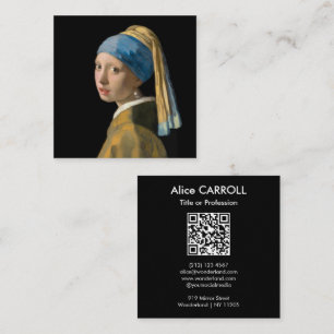 Tarjeta De Visita Cuadrada Vermeer - Chica con un Pearl Earring - Código QR