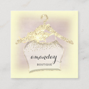 Tarjeta De Visita Cuadrada Vestido colgante de tela Tienda de moda Gold Diama