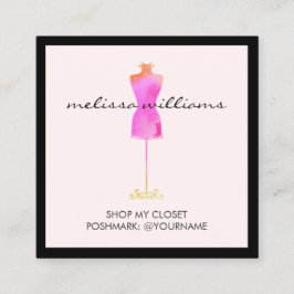 Tarjeta De Visita Cuadrada Vestido color de agua rosa Mannequin Poshmark Sell