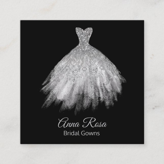Tarjeta De Visita Cuadrada *~* Vestidos de Boda de eventos de Boda de novia (Anverso)