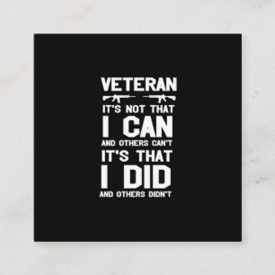 Tarjeta De Visita Cuadrada veterano, no es que pueda y otros no pueden.