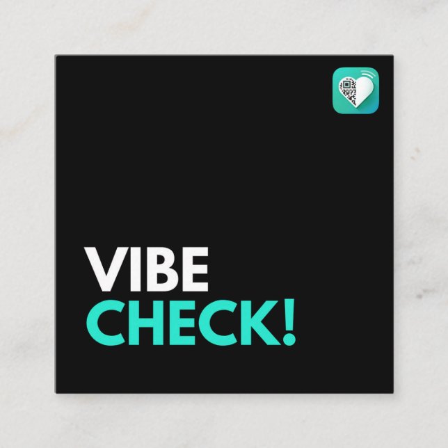 TARJETA DE VISITA CUADRADA VIBE CHECK (Anverso)