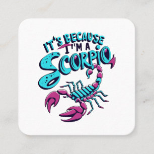 Tarjeta De Visita Cuadrada Vibraciones Astrológicas de Escorpio Vintage Signo