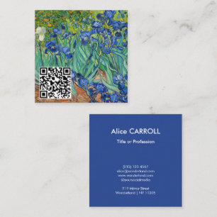 Tarjeta De Visita Cuadrada Vincent Van Gogh - Irises - Código QR
