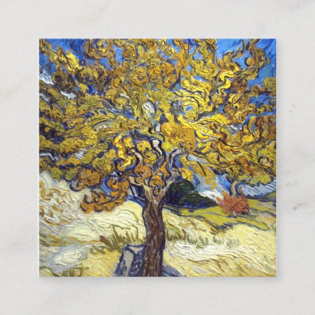 Tarjeta De Visita Cuadrada Vincent Van Gogh - Mulberry Tree (Anverso)