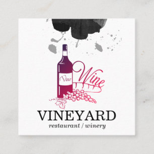 Tarjeta De Visita Cuadrada Vino Vino de textura cepillado expresivo