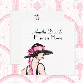 Tarjeta De Visita Cuadrada Vintage 1920's Fashion Business Card