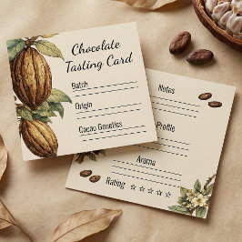 Tarjeta De Visita Cuadrada Vintage Artisan Chocolate Tasting Notes