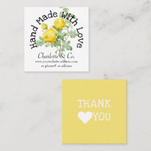 Tarjeta De Visita Cuadrada Vintage Rosa hecho a mano con el producto Love Gra