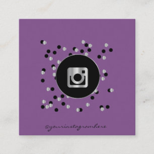 Tarjeta De Visita Cuadrada Violeta Simple Moderna, Instagram Redes Sociales